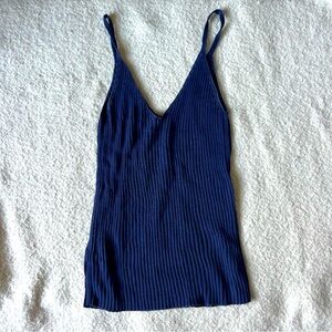Sisley Rib Knit Tank Top, Made in Italy